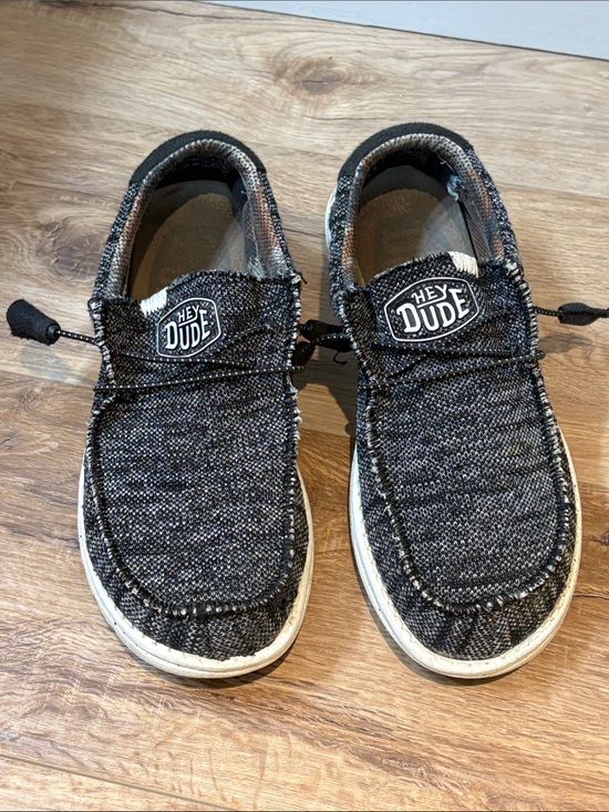 Hey Dude Shoes - Hey Dude Black Knit Slip-On Loafers
